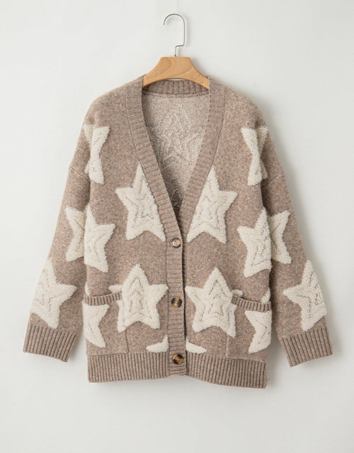 Load image into Gallery viewer, Star Button Up Long Sleeve Cardigan

