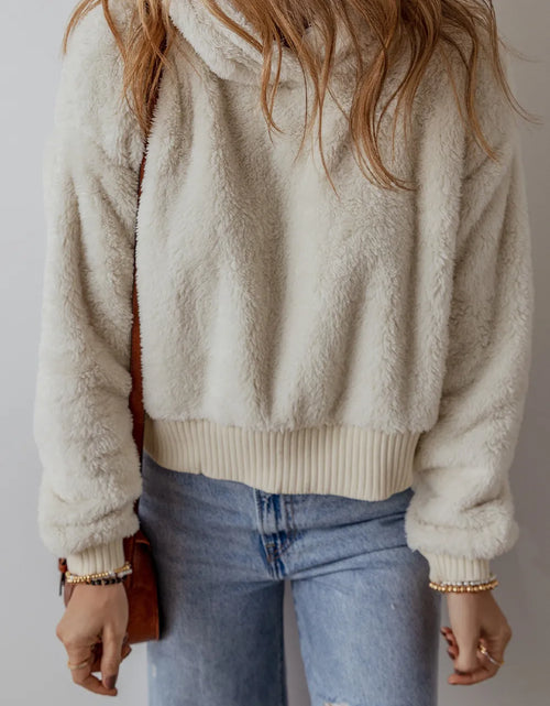 Load image into Gallery viewer, Fuzzy Dropped Shoulder Long Sleeve Hoodie
