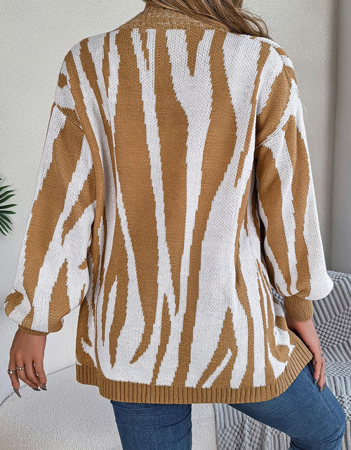 Load image into Gallery viewer, Open Front Animal Print Cardigan
