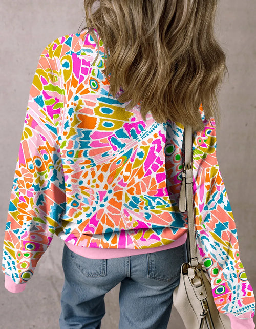 Load image into Gallery viewer, Printed Round Neck Long Sleeve Sweatshirt
