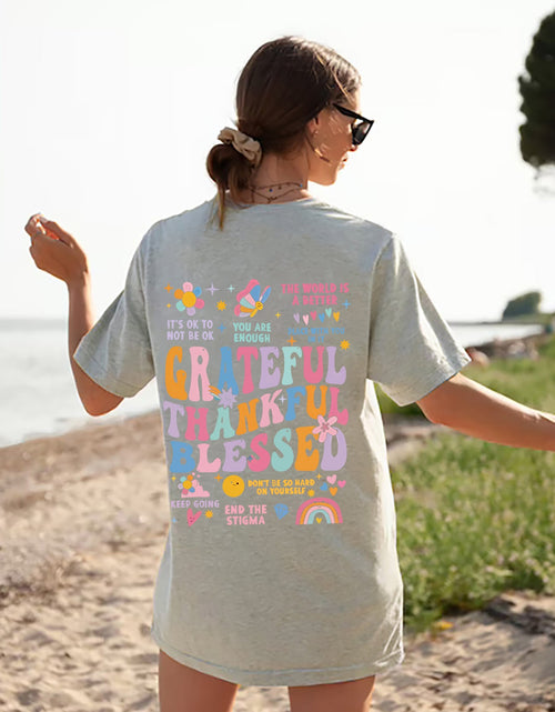 Load image into Gallery viewer, Letter Graphic Round Neck Short Sleeve T-Shirt

