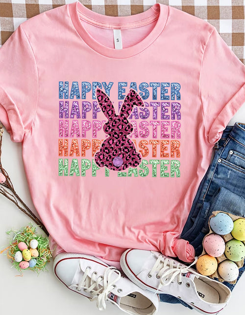 Load image into Gallery viewer, HAPPY EASTER Round Neck Short Sleeve T-Shirt
