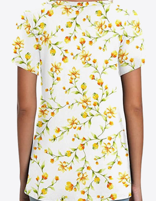 Load image into Gallery viewer, Printed Petal Sleeve V-Neck Blouse
