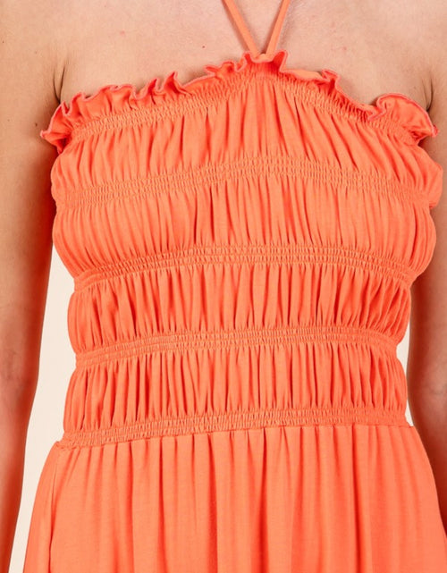 Load image into Gallery viewer, Culture Code Tie Back Shirring Dress with Pockets
