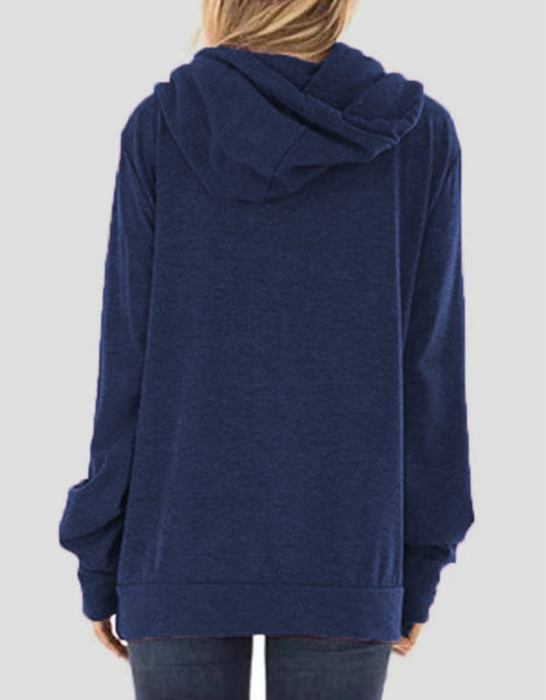 Load image into Gallery viewer, Drawstring Letter Graphic Long Sleeve Hoodie
