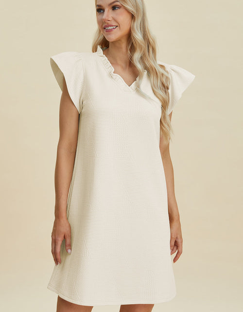 Load image into Gallery viewer, Double Take Full Size Ruffled V-Neck Cap Sleeve Dress
