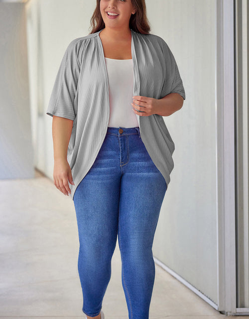 Load image into Gallery viewer, Plus Size Ribbed Cocoon Cover Up

