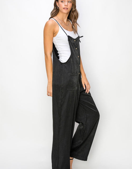 Load image into Gallery viewer, HYFVE Half Button Sleeveless Straight Jumpsuit
