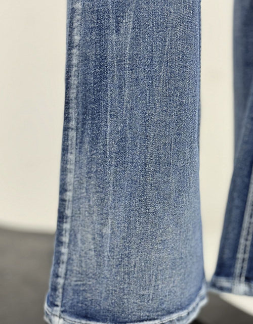 Load image into Gallery viewer, Star Embroidered Bootcut Jeans
