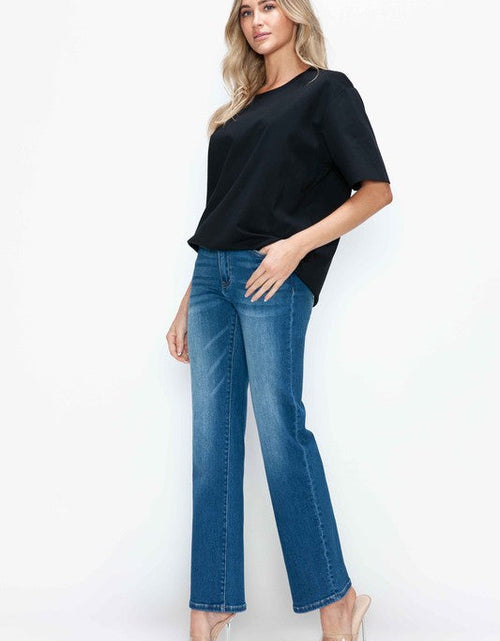Load image into Gallery viewer, bytos Full Size Cat's Whiskers High Rise Straight Jeans
