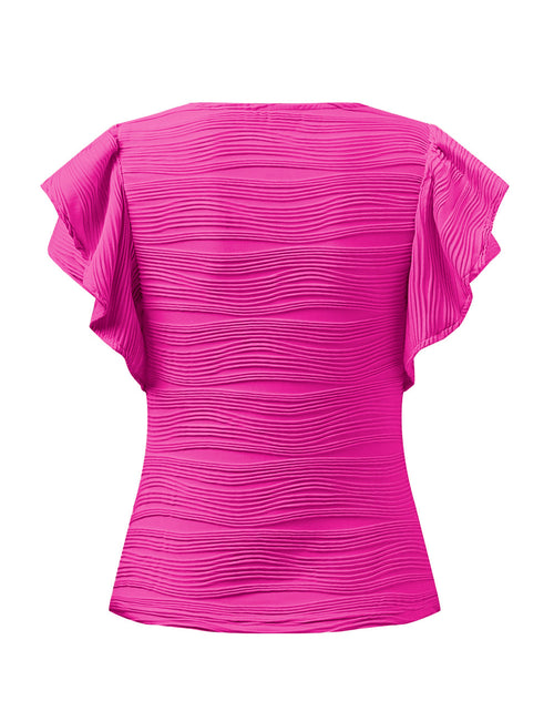 Load image into Gallery viewer, Textured Round Neck Cap Sleeve Top
