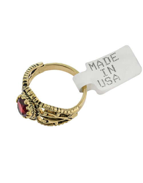 Load image into Gallery viewer, Vintage Jewelry Genuine Jade Ring Antiqued 18kt Yellow Gold Electroplated Made in the USA by PVD Vintage Jewelry

