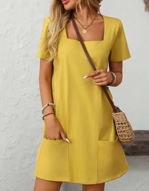 Load image into Gallery viewer, Mandy Square Neck Short Sleeve Mini Dress
