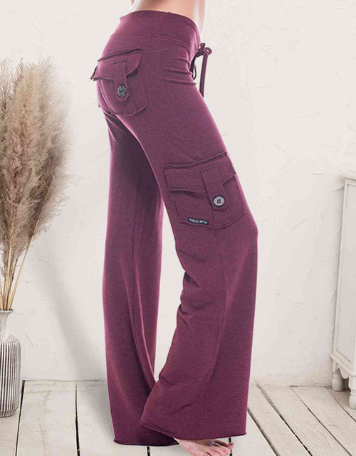 Load image into Gallery viewer, Mid Waist Pants with Pockets
