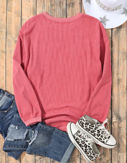 Load image into Gallery viewer, Valentine's Day LOVE Round Neck Long Sleeve Sweatshirt
