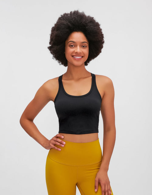 Load image into Gallery viewer, Millennia Scoop Neck Active Tank with Detachable Chest Pads
