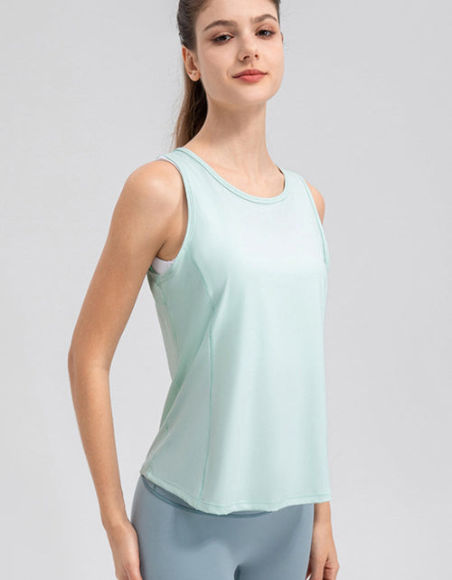 Load image into Gallery viewer, Wide Strap Round Neck Active Tank
