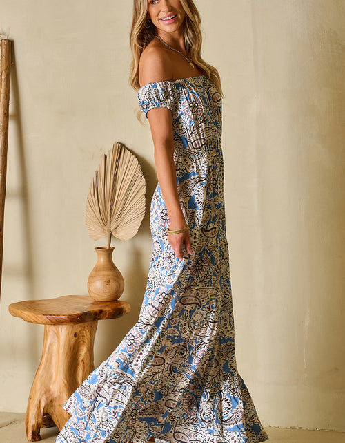 Load image into Gallery viewer, Bria Off Shoulder Maxi Dress by Threaded Pear
