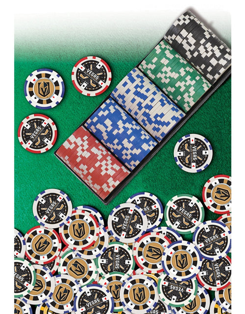 Load image into Gallery viewer, Las Vegas Golden Knights 100 Piece Poker Chips by MasterPieces Puzzle Company INC
