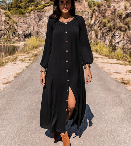 Long Sleeve Round Neck Dress
