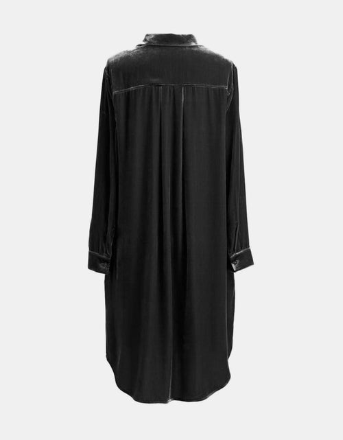 Load image into Gallery viewer, High-Low Button Up Long Sleeve Knee Length Dress
