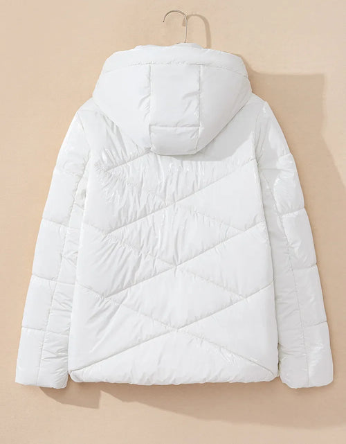 Load image into Gallery viewer, Drawstring Zip Up Long Sleeve Hooded Winter Coat
