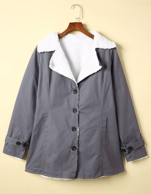 Load image into Gallery viewer, Pocketed Button Up Collared Neck Coat
