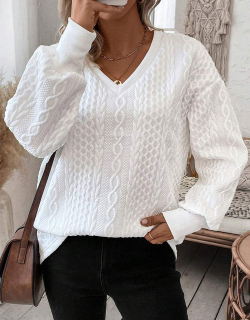 Load image into Gallery viewer, V-Neck Long Sleeve Sweatshirt
