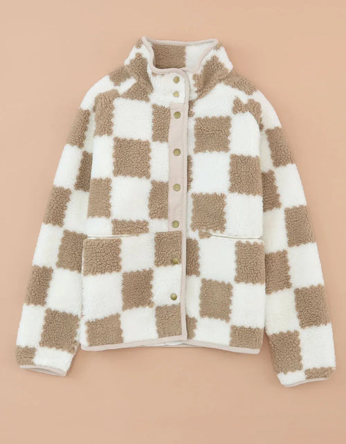 Load image into Gallery viewer, Checkered Snap Down Long Sleeve Jacket
