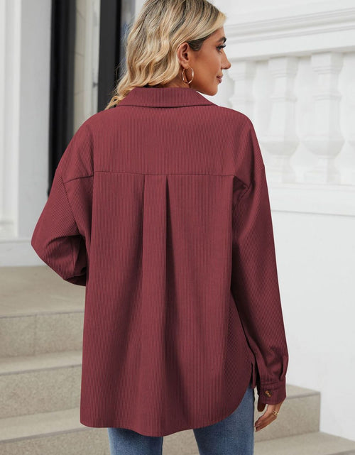 Load image into Gallery viewer, Button Up Dropped Shoulder Long Sleeve Outerwear
