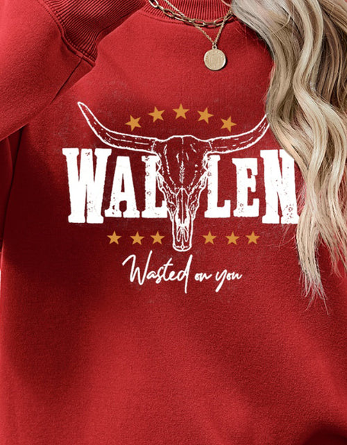 Load image into Gallery viewer, Graphic Round Neck Dropped Shoulder Sweatshirt
