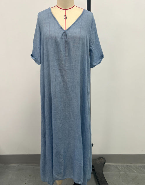 Load image into Gallery viewer, Full Size V-Neck Short Sleeve Midi Dress Plus Size
