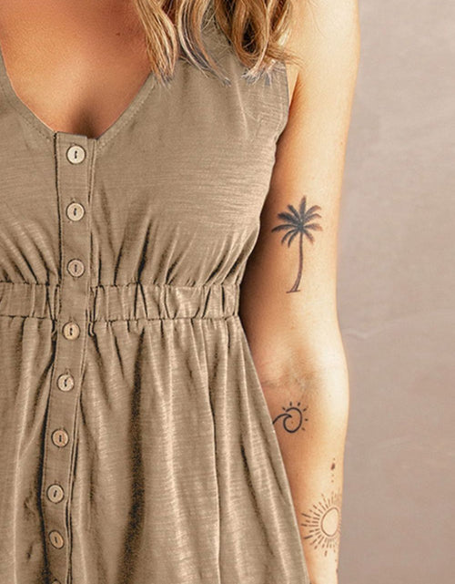 Load image into Gallery viewer, Sleeveless Button Down Mini Magic Dress
