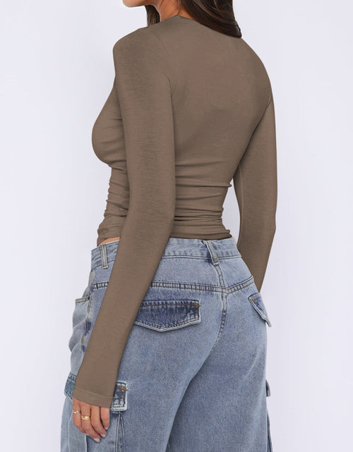 Load image into Gallery viewer, Ruched Asymmetrical Neck Long Sleeve T-Shirt
