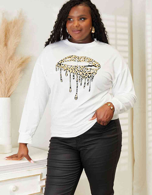 Load image into Gallery viewer, Simply Love Graphic Dropped Shoulder Round Neck Sweatshirt
