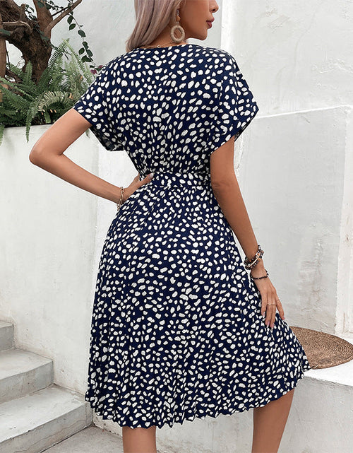 Load image into Gallery viewer, Perfee Printed Tie Waist A-Line Dress
