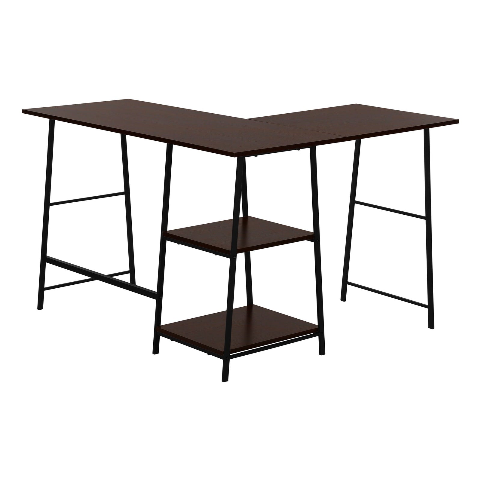 Computer Desk, Home Office, Corner, Storage Shelves, L Shape, Work, Laptop, Contemporary, Modern by Couch.com