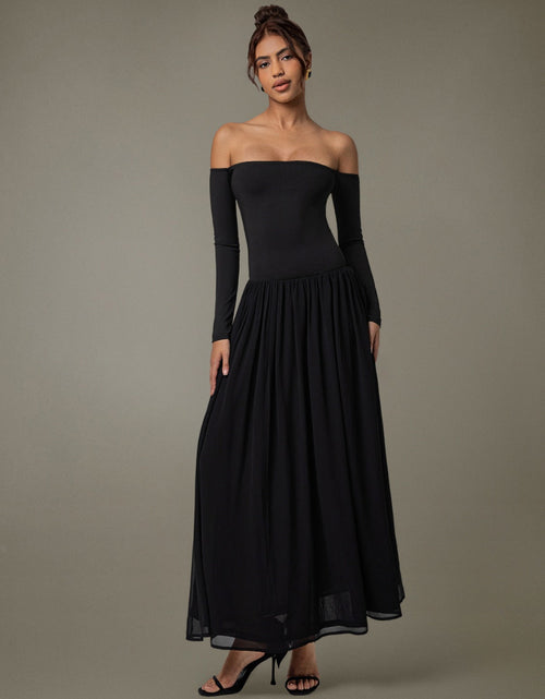 Load image into Gallery viewer, Off Shoulder Long Sleeve Maxi Dress
