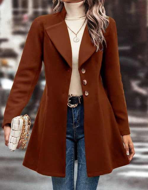 Load image into Gallery viewer, Collared Neck Long Sleeve Longline Coat
