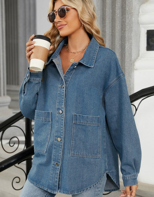 Load image into Gallery viewer, Removable Hood Button Up Long Sleeve Denim Jacket
