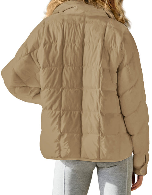 Load image into Gallery viewer, Pocketed Plaid Quilted Zip Up Winter Coat
