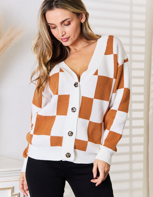 Load image into Gallery viewer, Angel Wings Double Take Button-Up V-Neck Dropped Shoulder Cardigan
