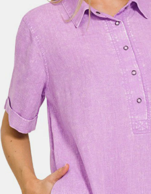 Load image into Gallery viewer, Zenana Washed Linen Raw Hem Dress with Pockets
