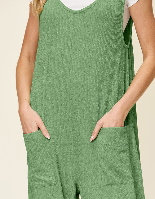 Load image into Gallery viewer, Double Take Full Size Texture Sleeveless Wide Leg Jumpsuit
