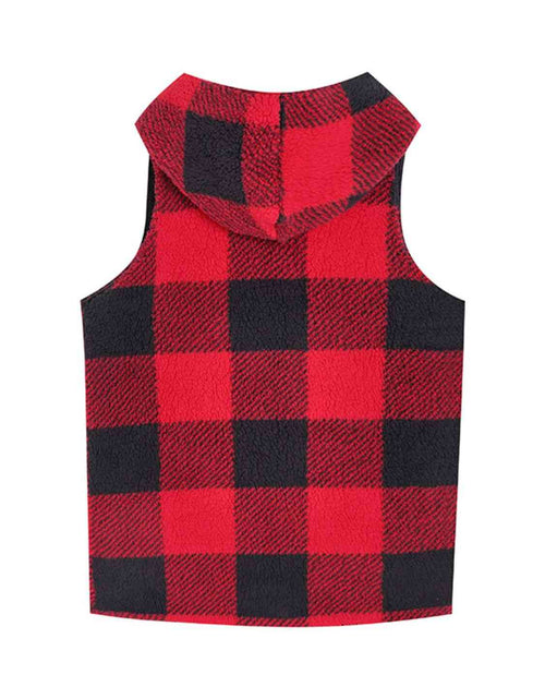 Load image into Gallery viewer, Plaid Hooded Vest
