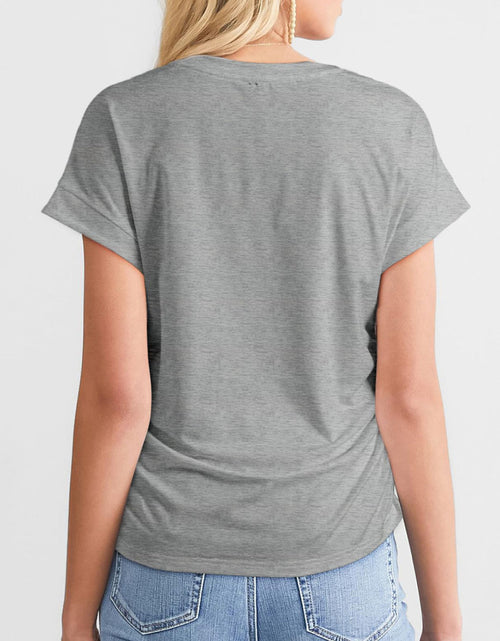 Load image into Gallery viewer, Ruched Round Neck Short Sleeve T-Shirt
