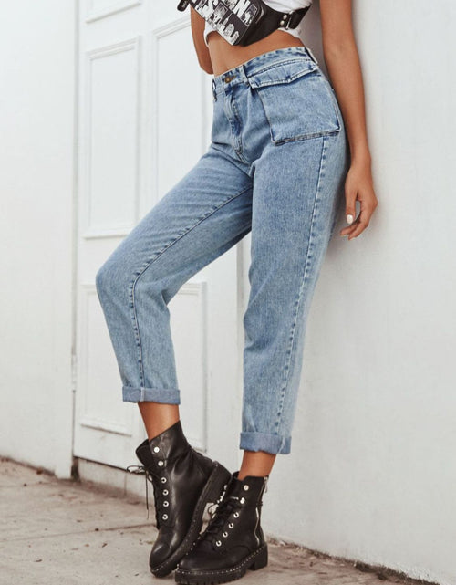 Load image into Gallery viewer, High Waist Straight Leg Jeans
