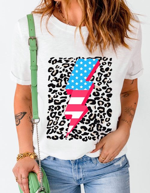 Load image into Gallery viewer, Graphic Round Neck Short Sleeve T-Shirt
