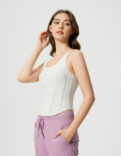 Load image into Gallery viewer, Millennia Round Neck Wide Strap Active Tank with Detachable Chest Pads
