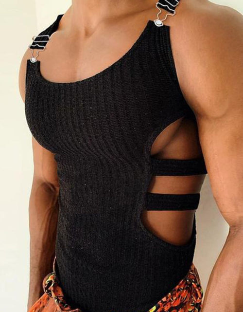 Load image into Gallery viewer, Men's Full Size Side Cutout Round Neck Tank Plus Size
